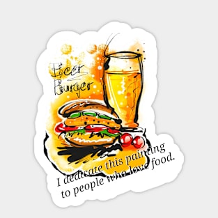 Hamburgers and beer Sticker